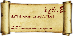 Öhlbaum Erzsébet névjegykártya